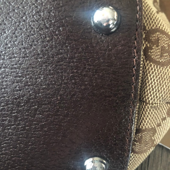 Gucci GG Canvas Leather Tote Bag - Picture 4 of 7